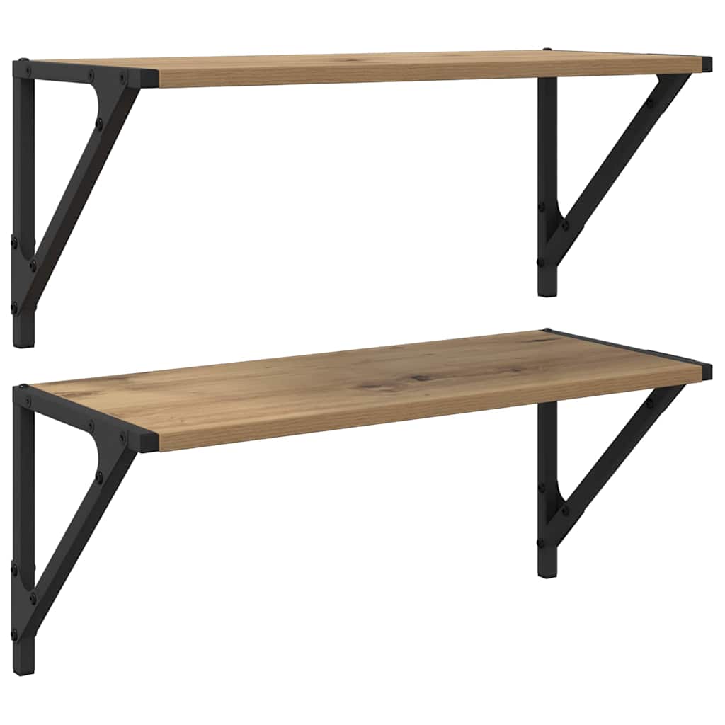 Falpolcok Falra szerelhető 2 pcs Artisan tölgy Szerelt Fa