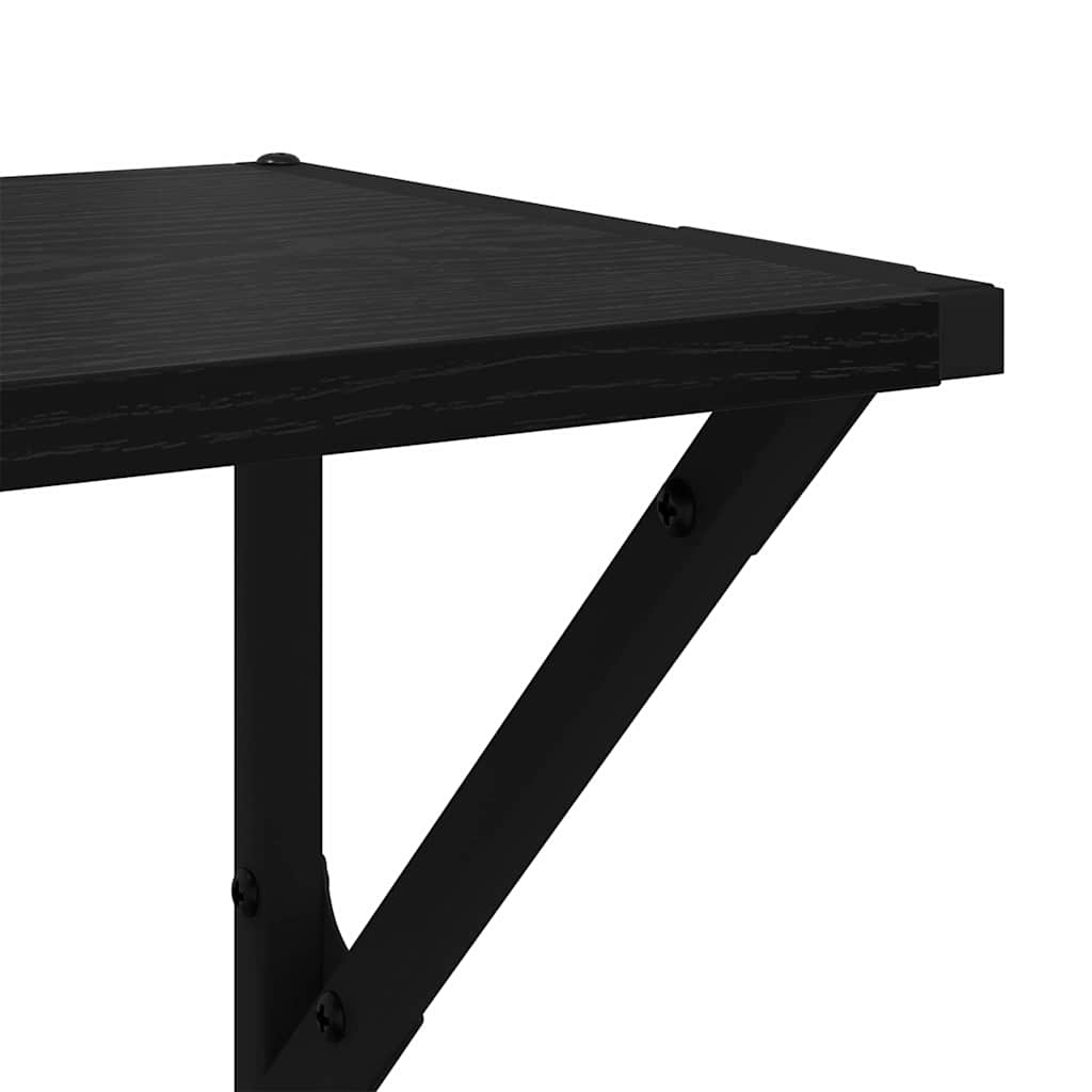 Falpolcok Falra szerelhető 2 pcs Fekete tölgy 60 x 25 x 25,5 cm