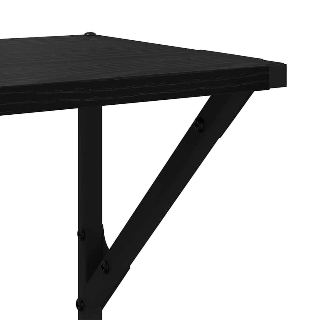 Falpolcok Falra szerelhető 2 pcs Fekete tölgy 80 x 25 x 25,5 cm