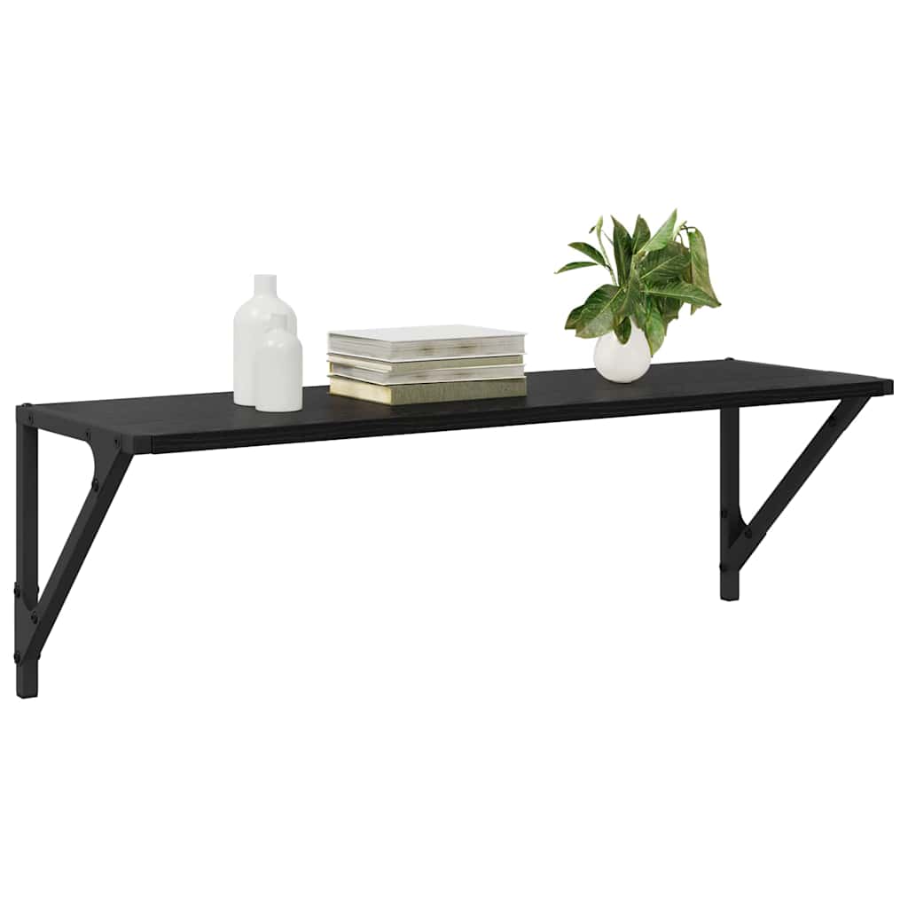 Falpolcok Falra szerelhető 2 pcs Fekete tölgy 80 x 25 x 25,5 cm