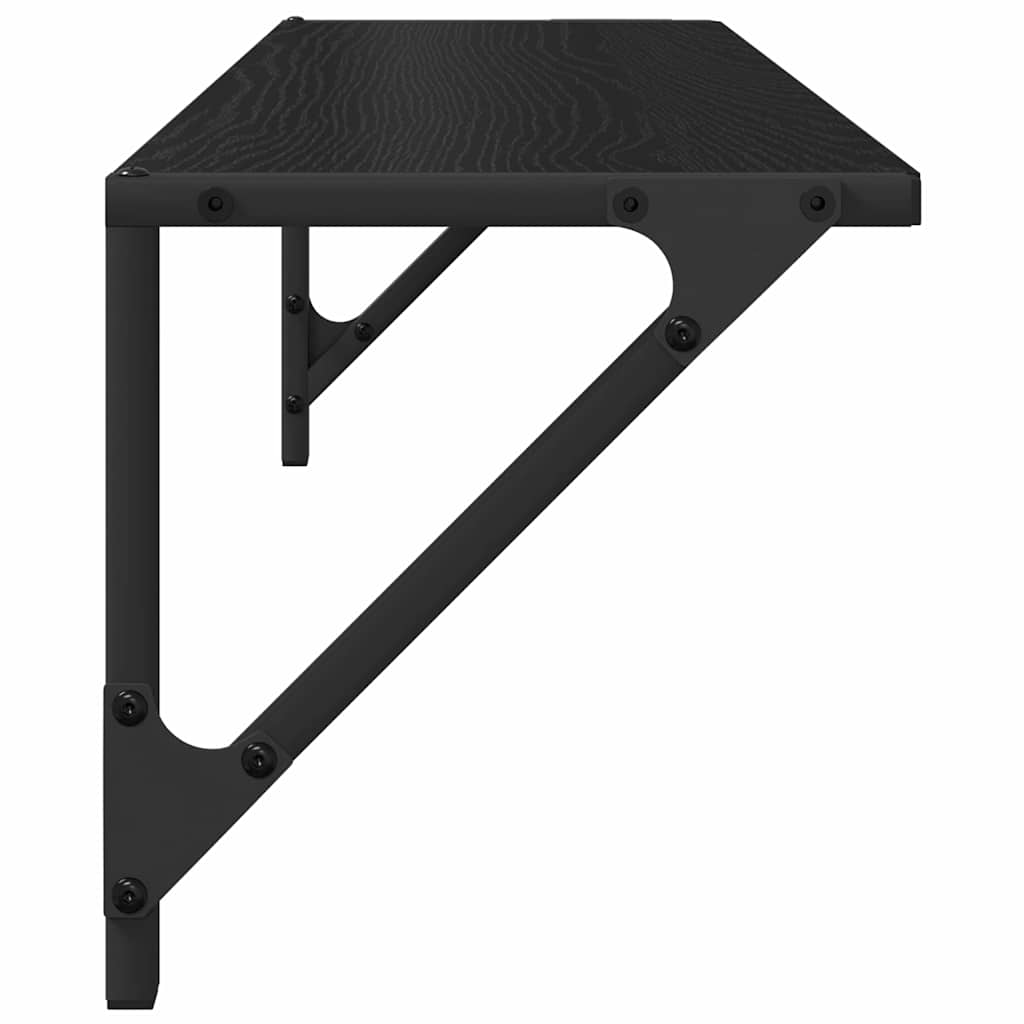 Falpolcok Falra szerelhető 2 pcs Fekete tölgy 80 x 25 x 25,5 cm
