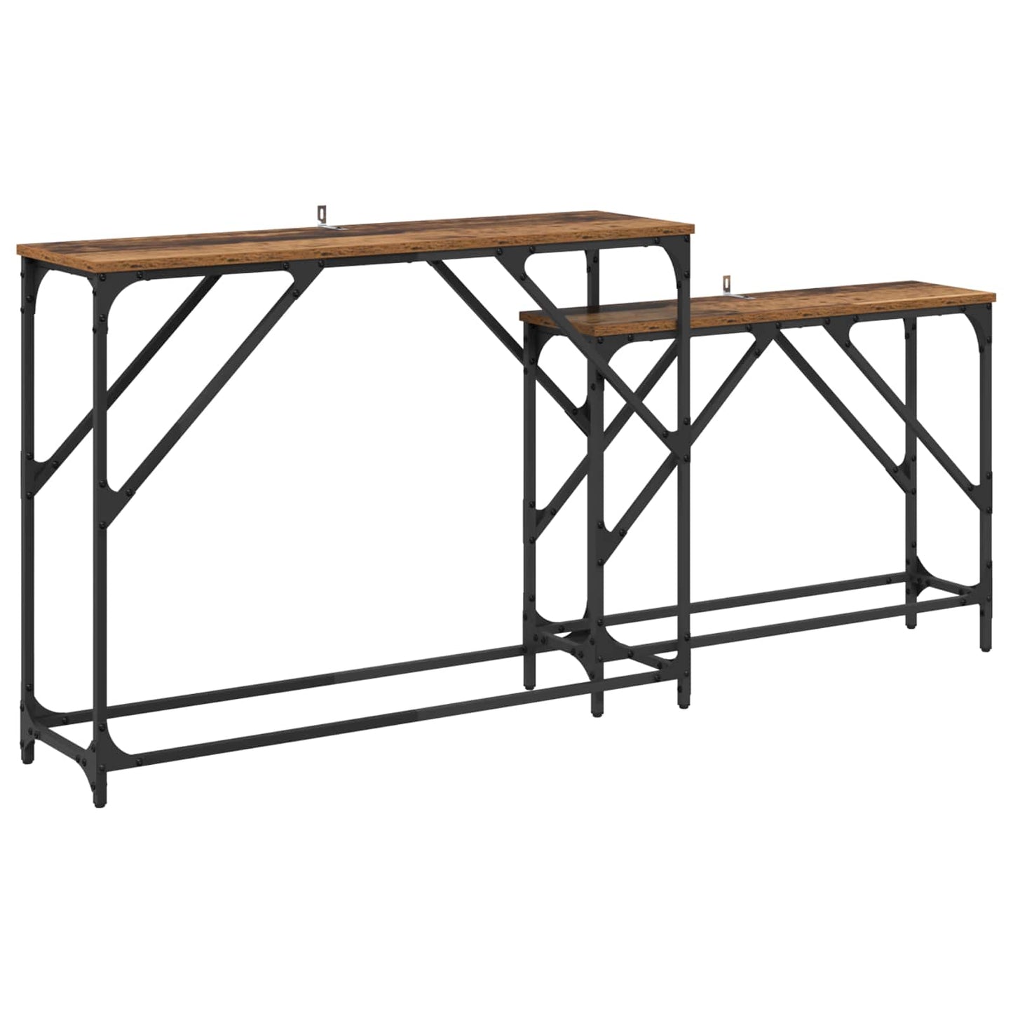 Konzolasztal 2 pcs Öreg fa 100 x 28 x 75 cm Faanyag