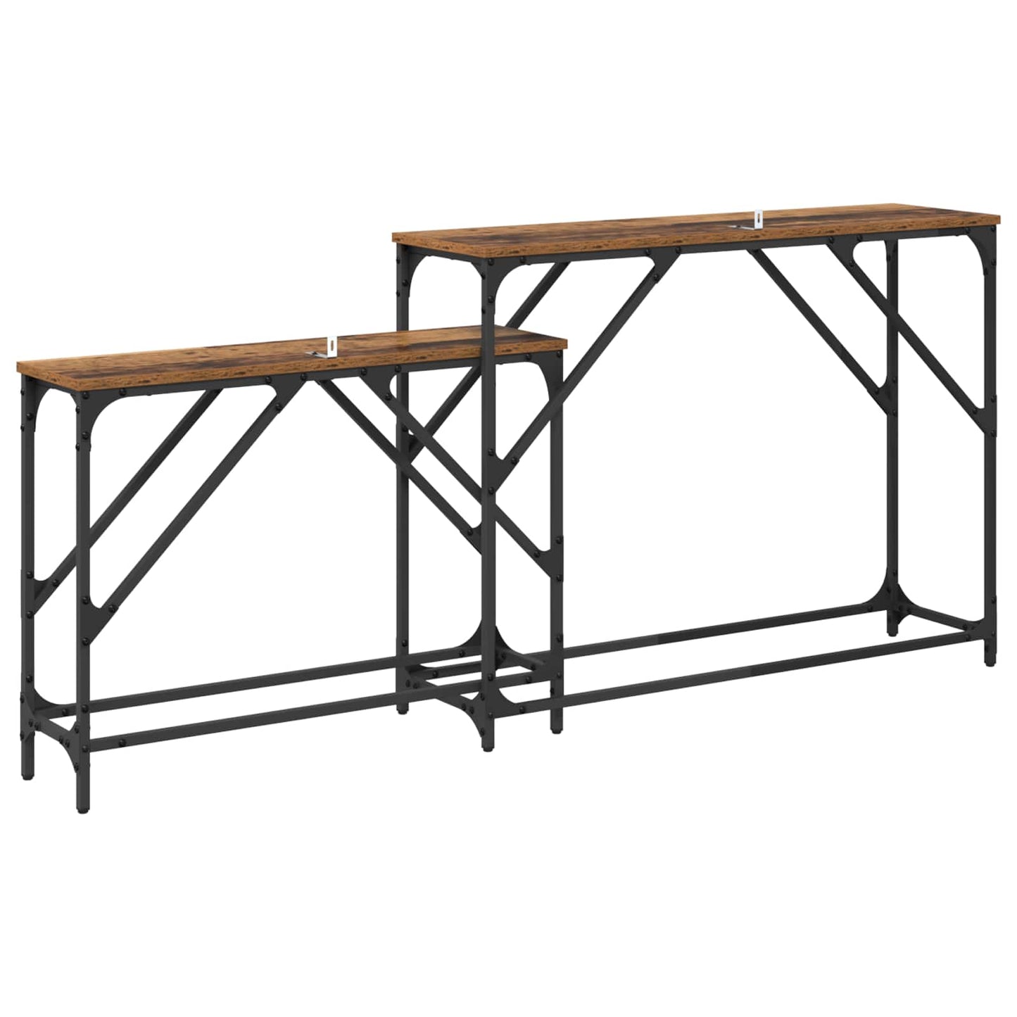 Konzolasztal 2 pcs Öreg fa 100 x 28 x 75 cm Faanyag