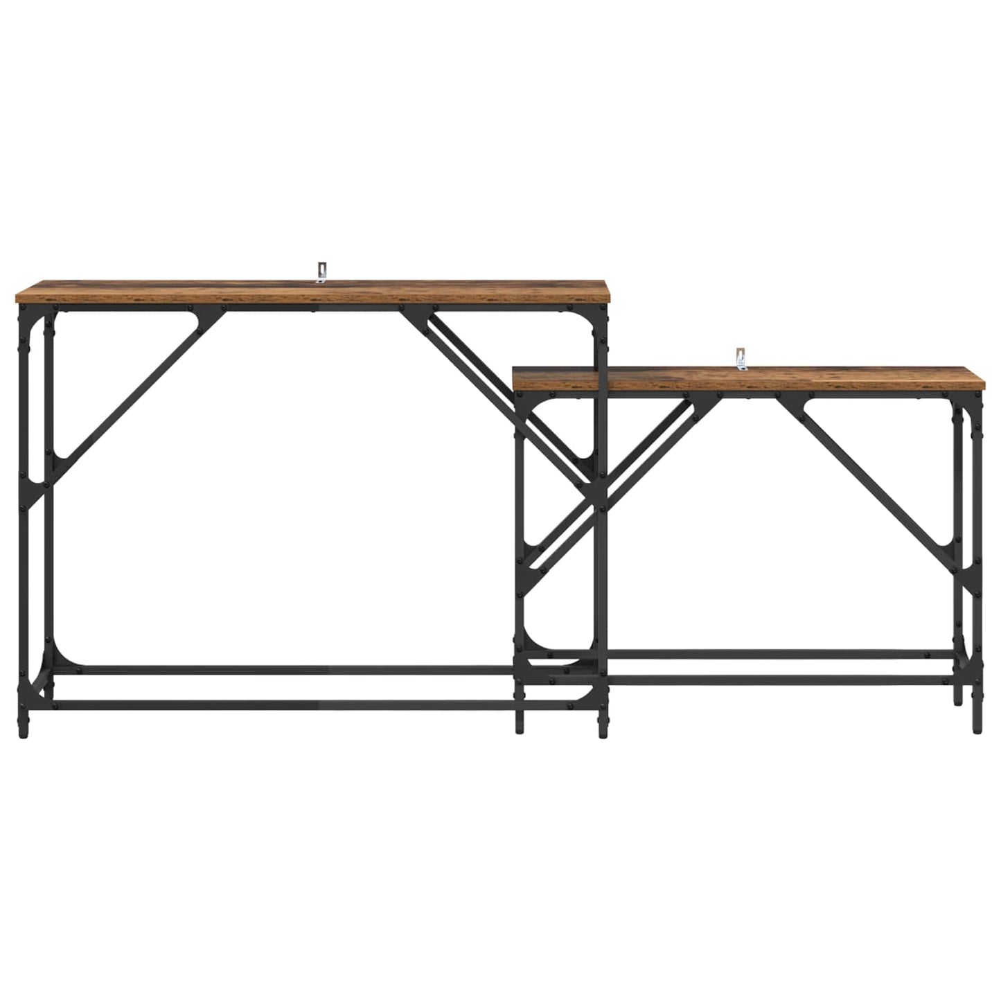 Konzolasztal 2 pcs Öreg fa 100 x 28 x 75 cm Faanyag