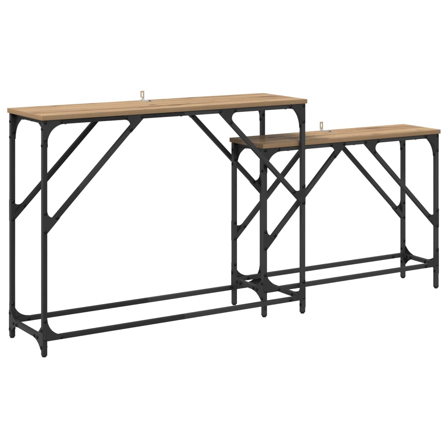 Konzolasztal 2 db Artisan tölgy 100 x 28 x 75 cm Faanyag