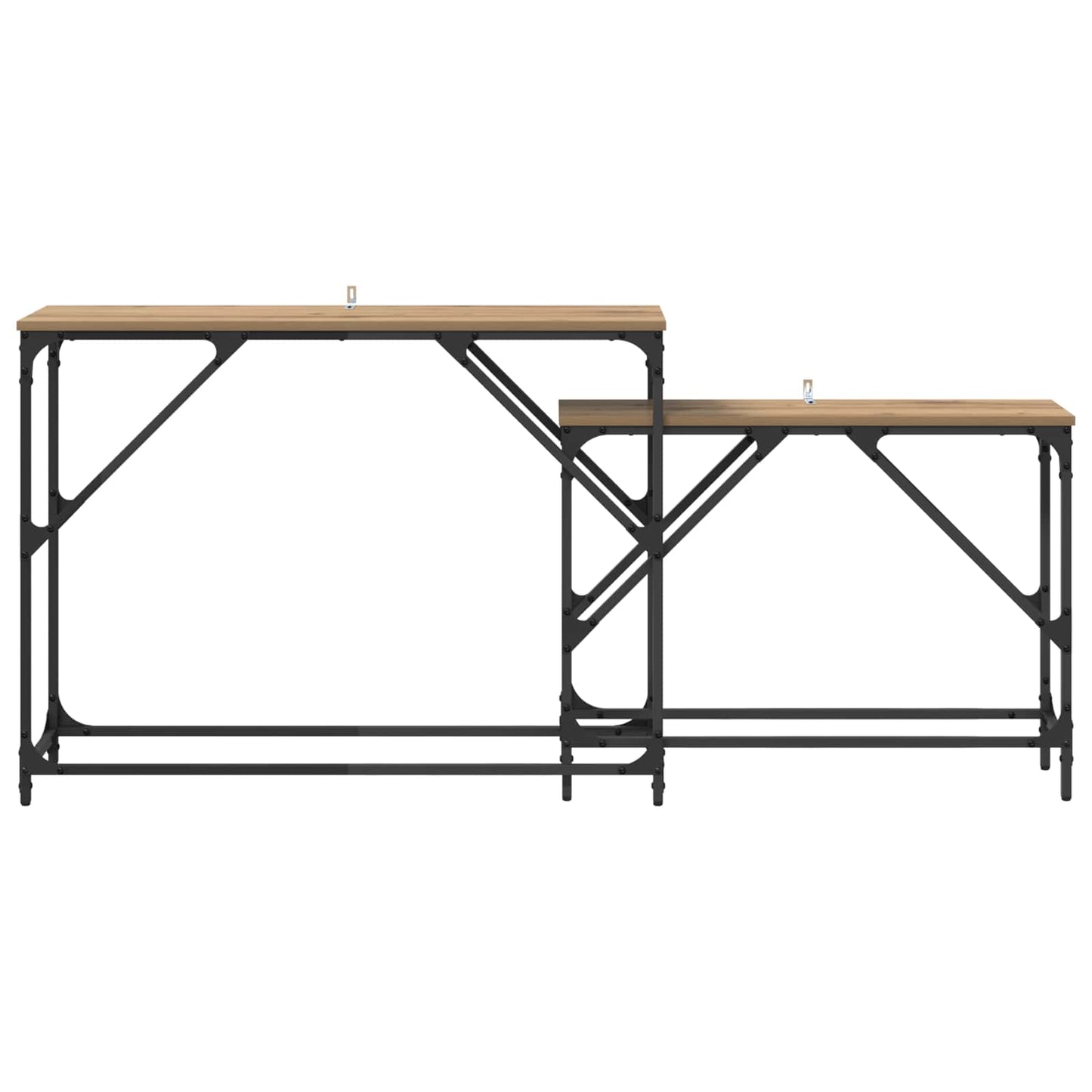 Konzolasztal 2 db Artisan tölgy 100 x 28 x 75 cm Faanyag