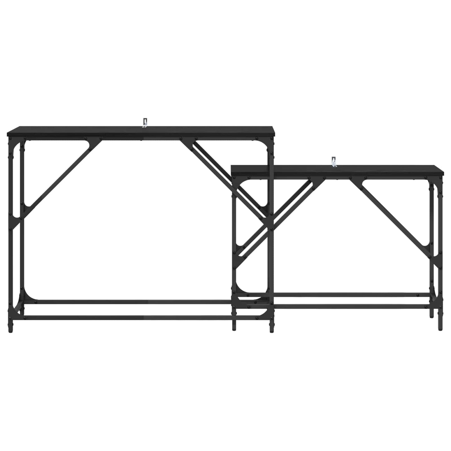 Konzolasztal 2 db Fekete tölgy 100 x 28 x 75 cm Szerelt Fa