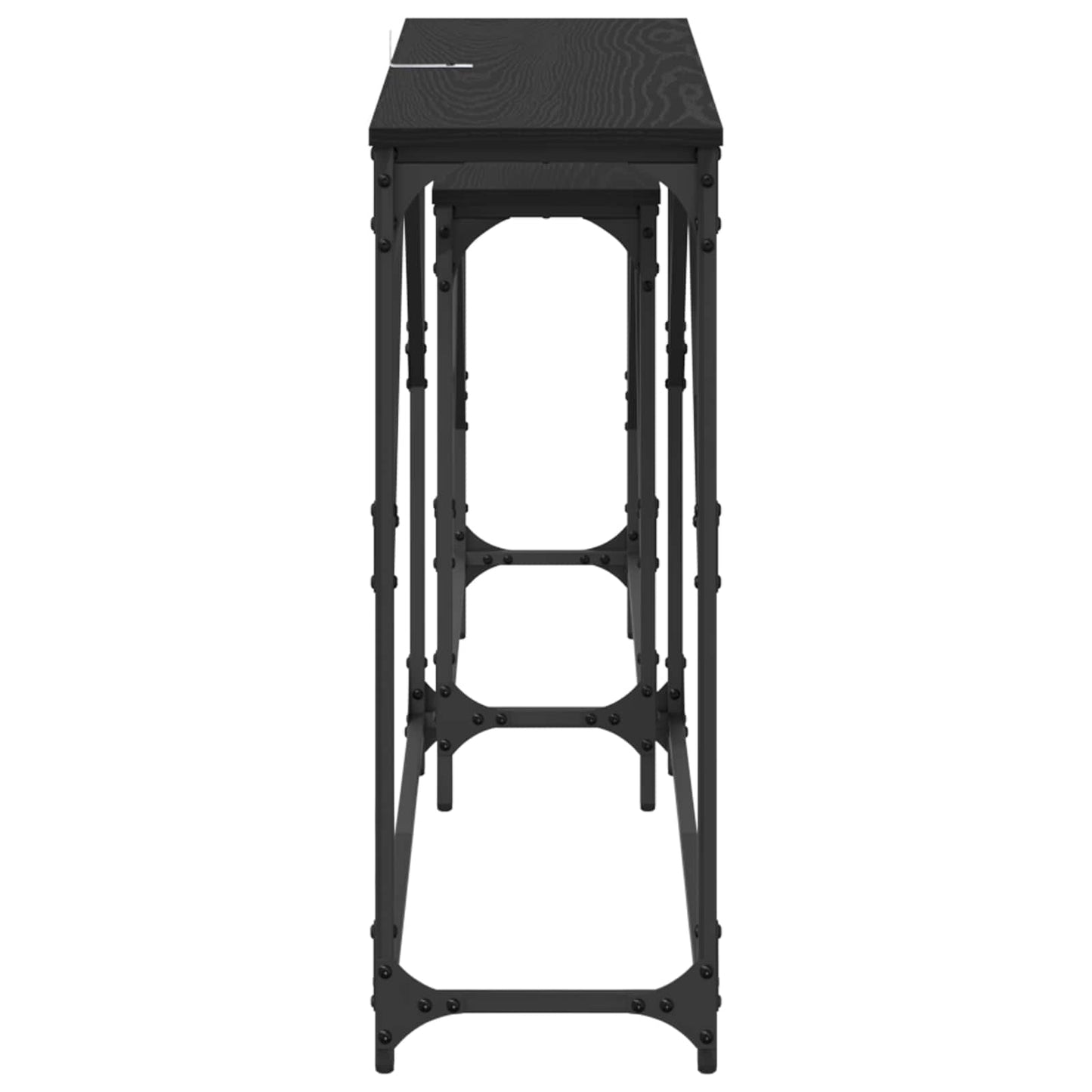 Konzolasztal 2 db Fekete tölgy 100 x 28 x 75 cm Szerelt Fa