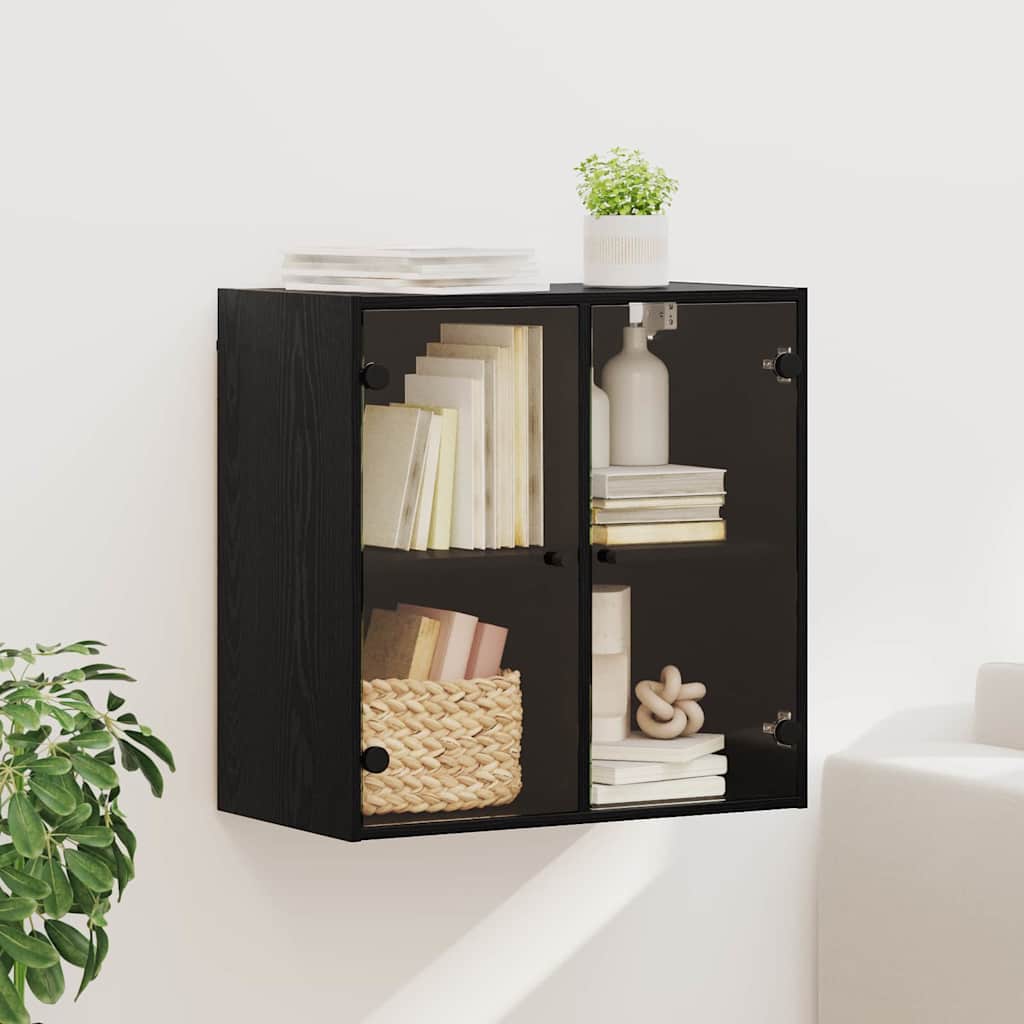 Fali Szekrény 68 x 37 x 68,5 cm Szerelt Fa Fekete tölgy