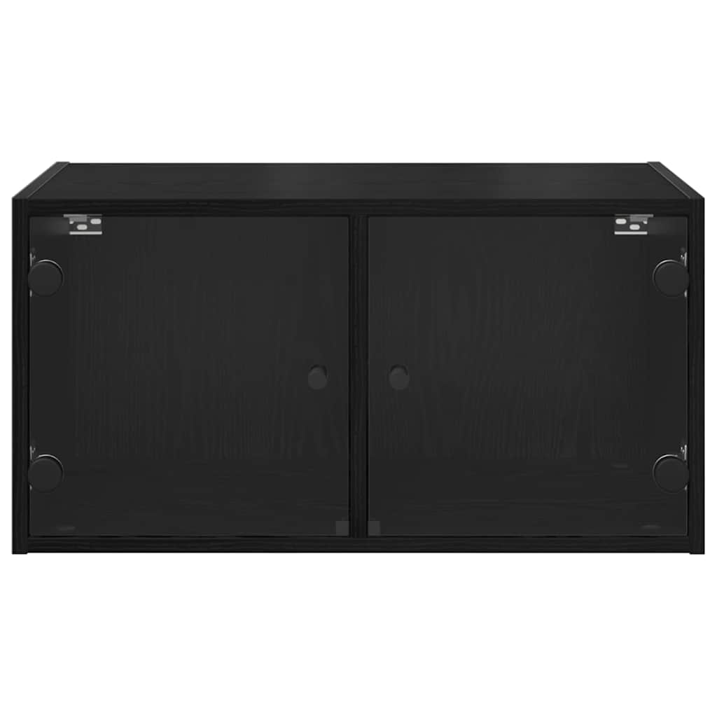 Fali Szekrények 2 db 68 x 37 x 35 cm Szerelt Fa Fekete tölgy