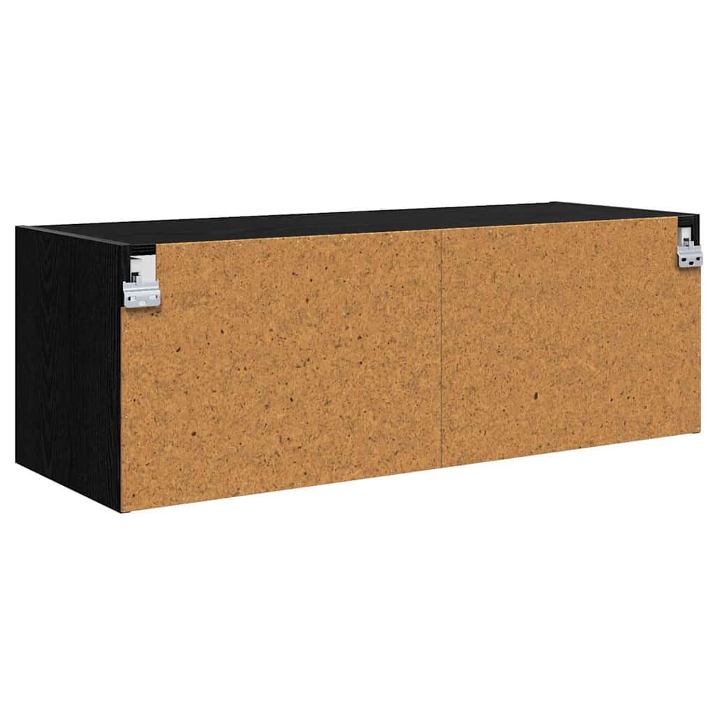 Fali Szekrény 102 x 37 x 35 cm Szerelt Fa Fekete tölgy