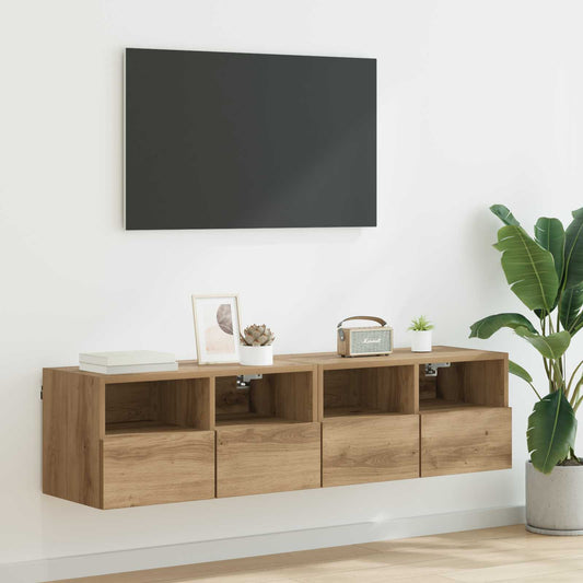 TV Fali Szekrények 2 pcs Artisan tölgy 60 x 30 x 30 cm Faanyag