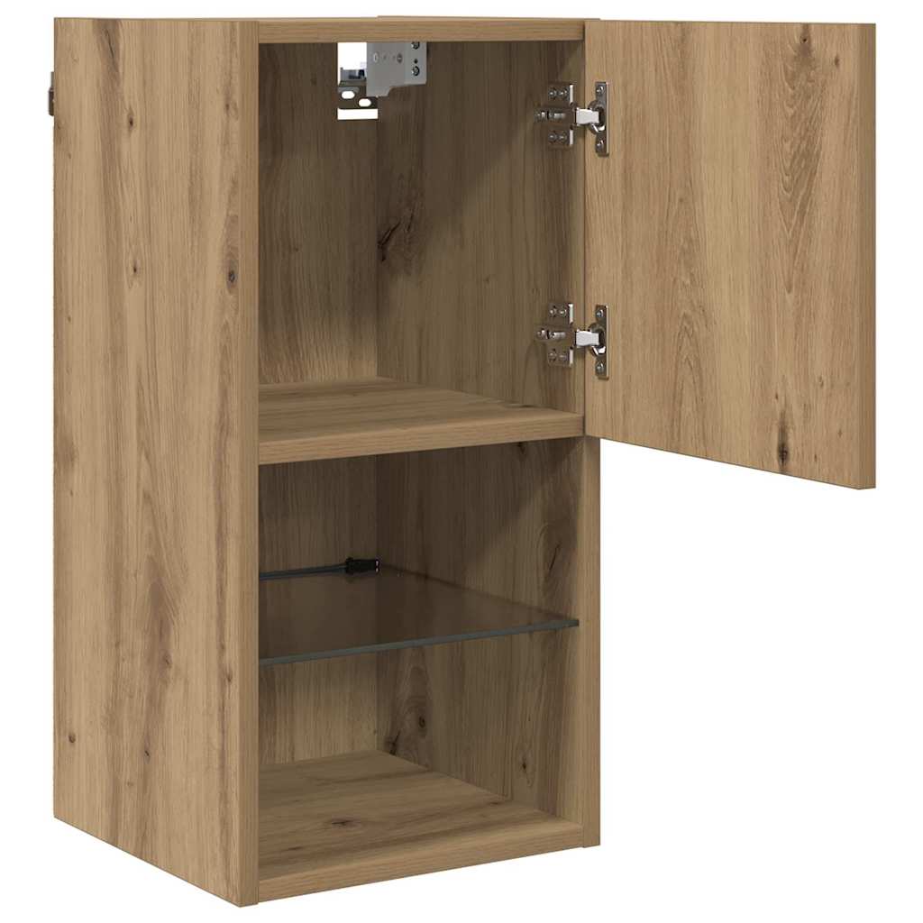 Fali TV szekrények 2 pcs Artisan tölgy Szerelt Fa