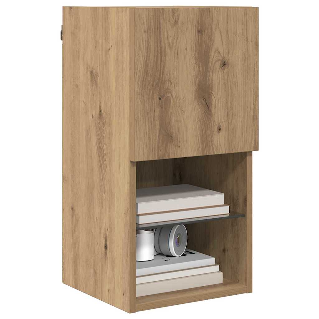 Fali TV szekrények 2 pcs Artisan tölgy Szerelt Fa