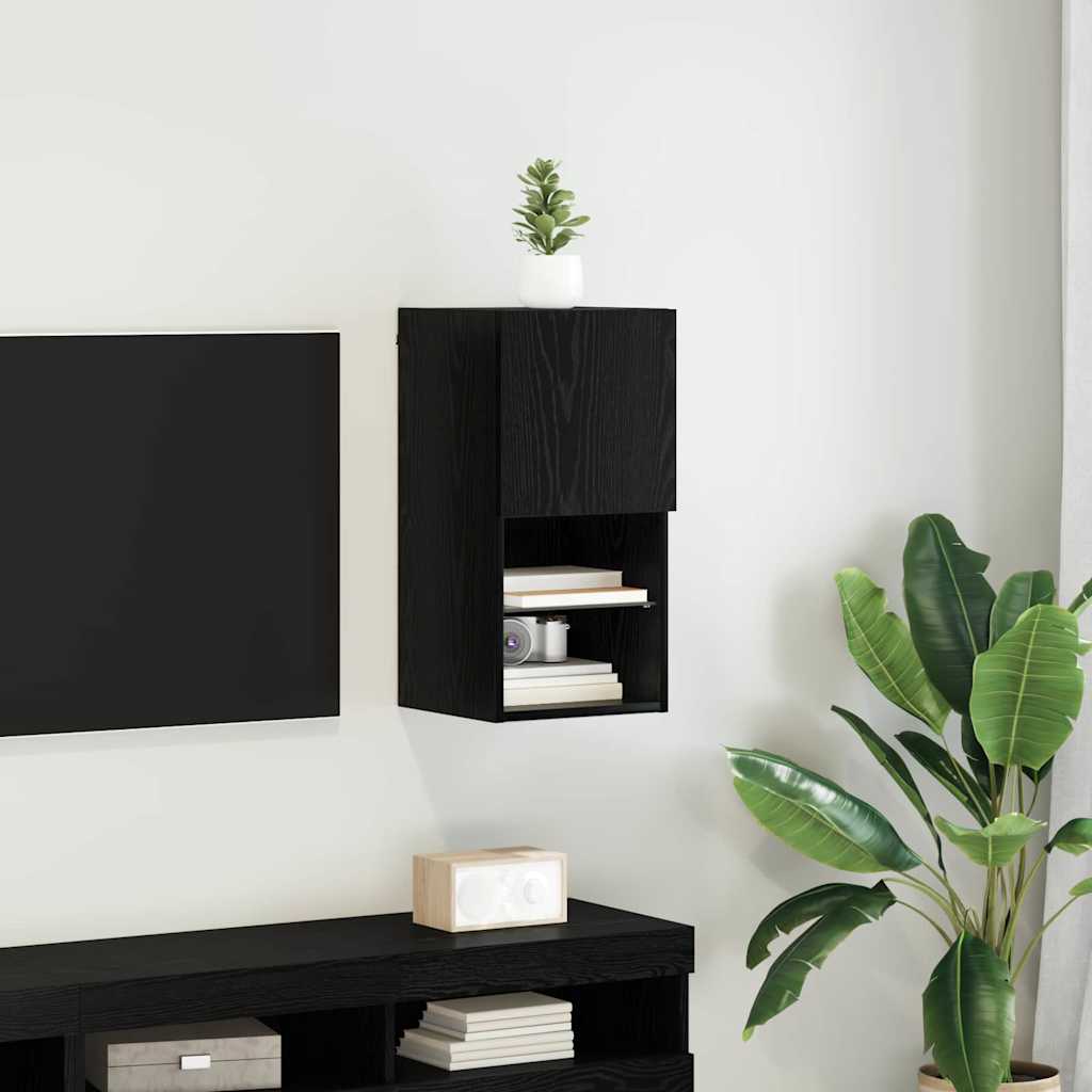 Falsítható TV Szekrény 30,5 x 30 x 60 cm Fekete tölgy