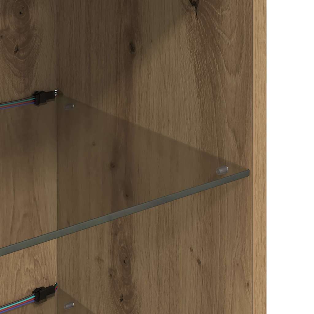 Fali TV szekrények 2 pcs Artisan tölgy Szerelt Fa