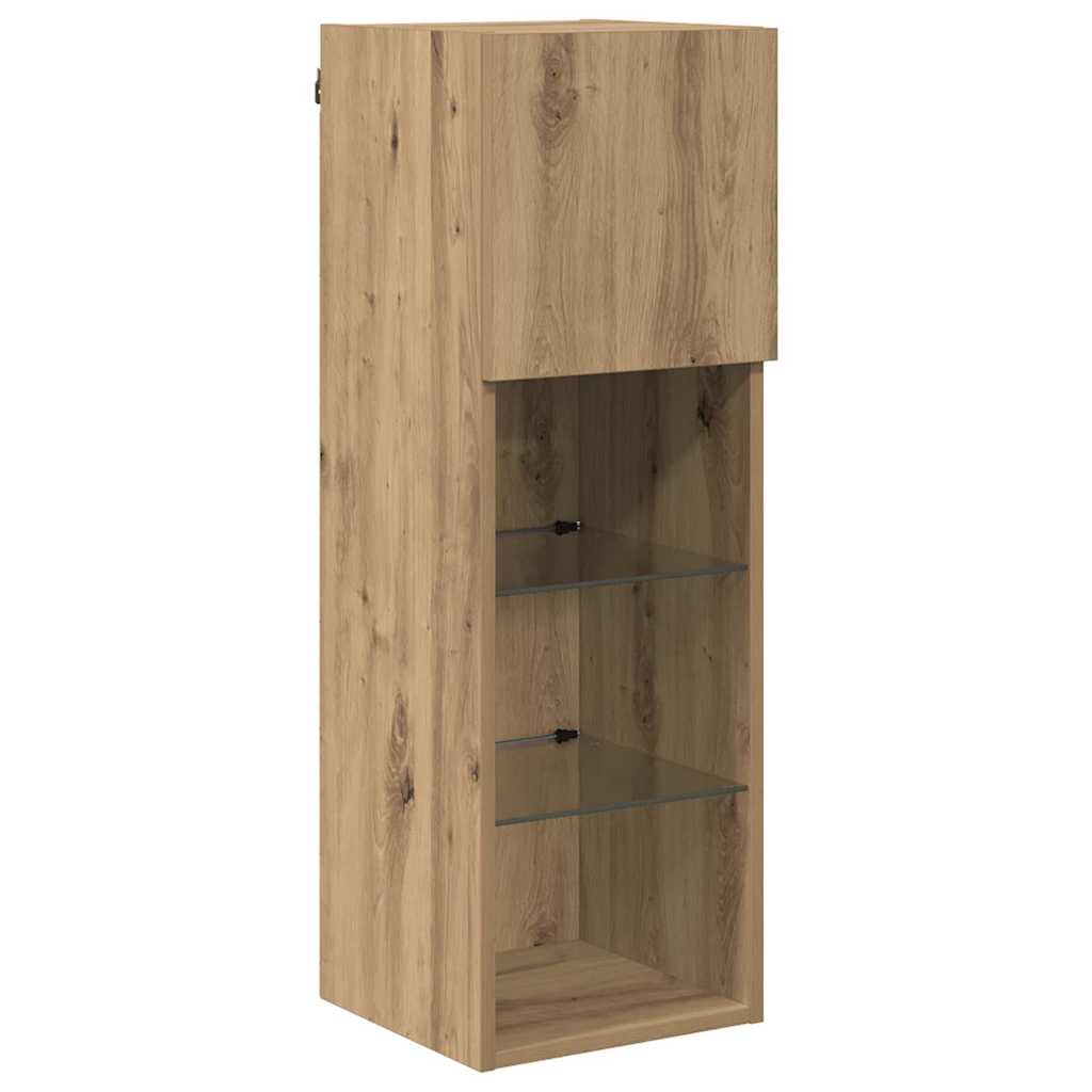 Fali TV szekrények 2 pcs Artisan tölgy Szerelt Fa