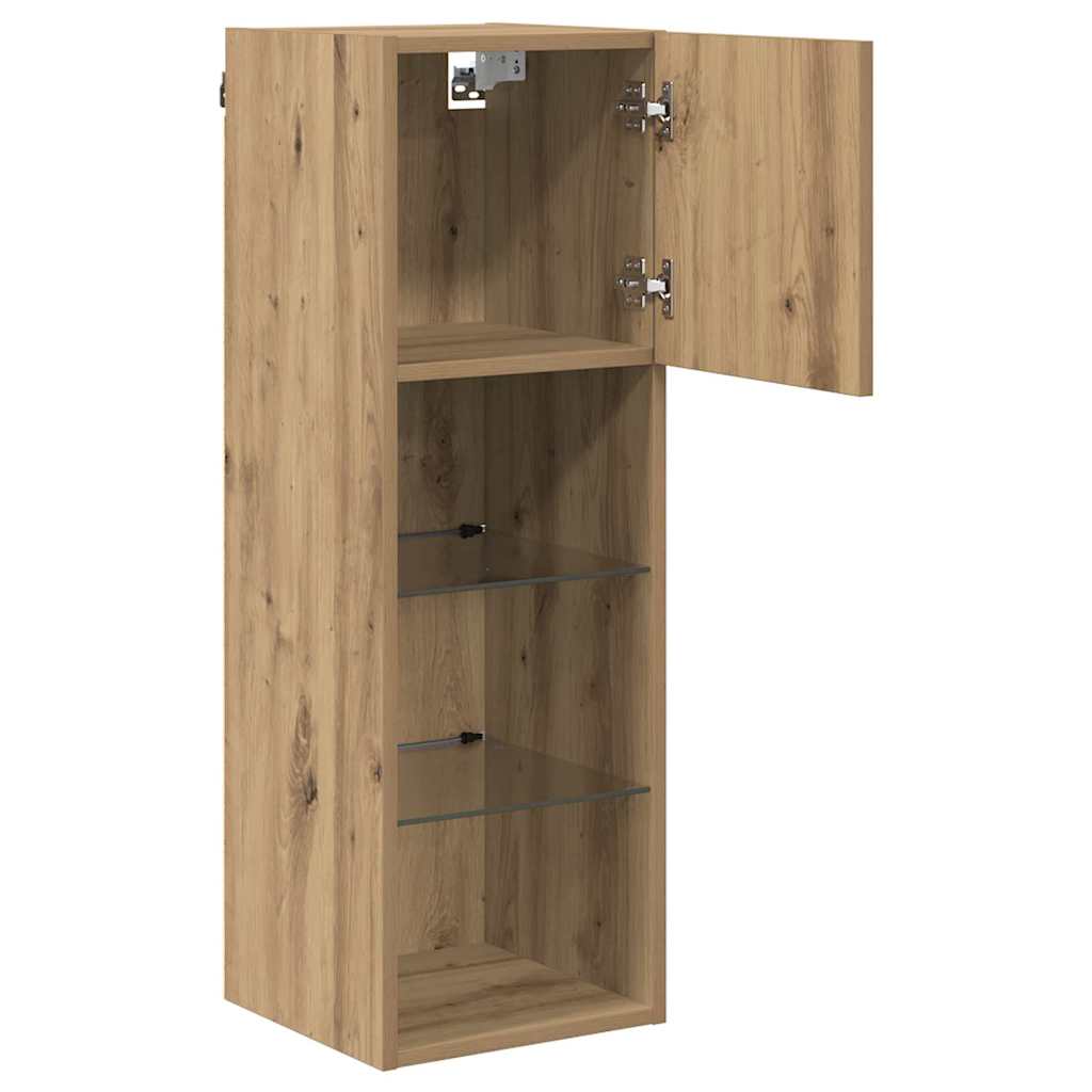 Fali TV szekrények 2 pcs Artisan tölgy Szerelt Fa