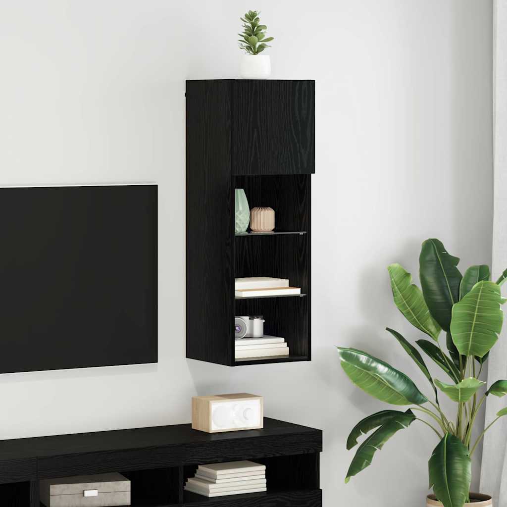 Falsítható TV Szekrény 30,5 x 30 x 90 cm Fekete tölgy