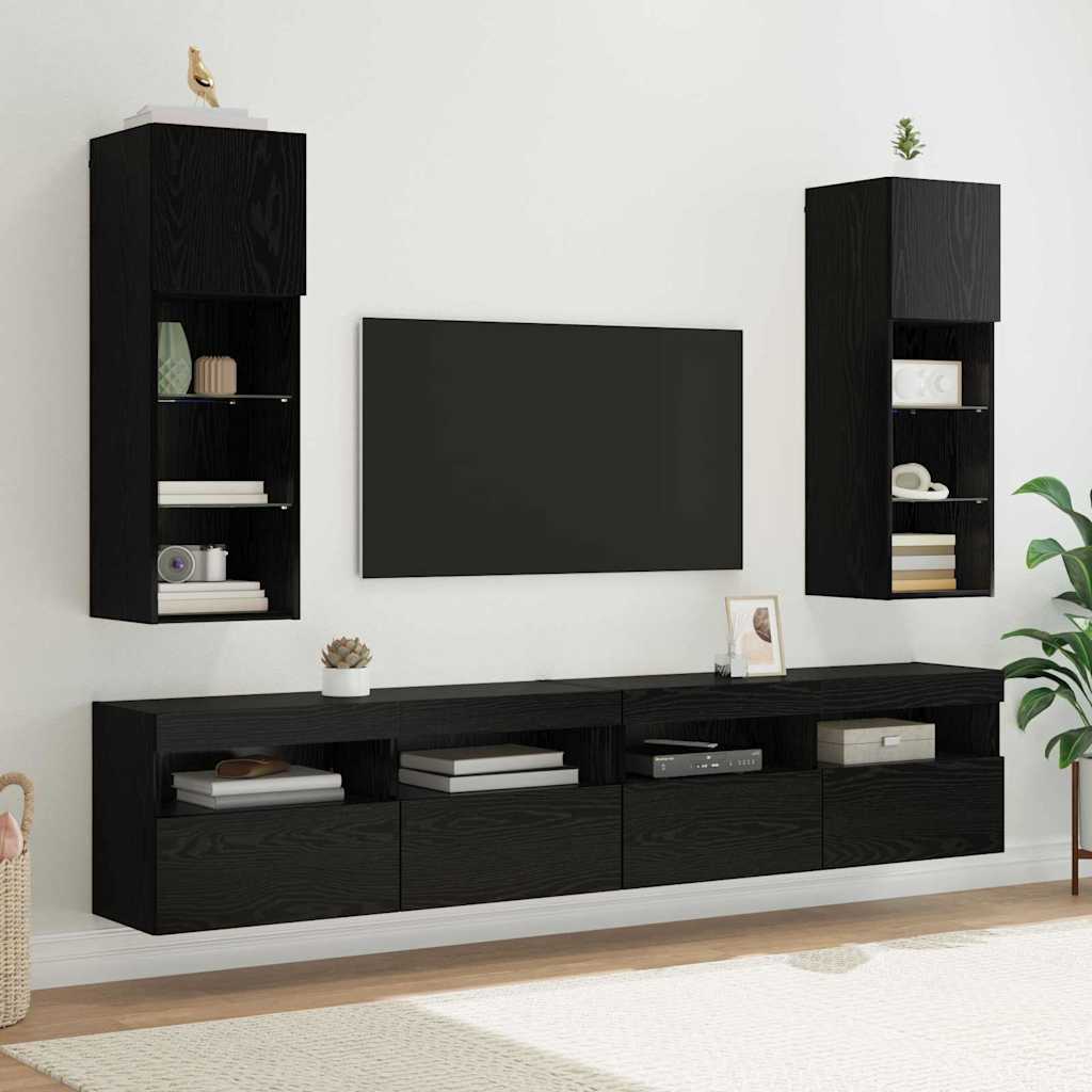 Falsítható TV Szekrény Fekete tölgy 30,5 x 30 x 90 cm Faanyag