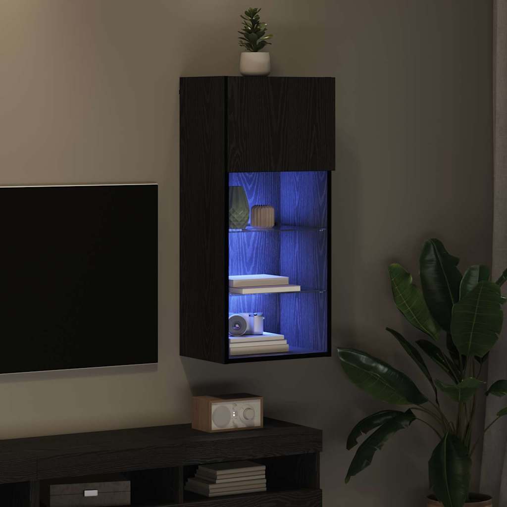 Falsítható TV Szekrény 40,5 x 30 x 90 cm Fekete tölgy
