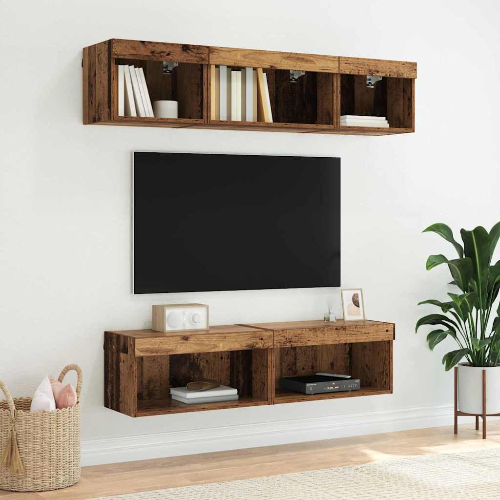 TV szekrény garnitúra 60 x 30 x 30 cm Öreg fa Szerelt Fa