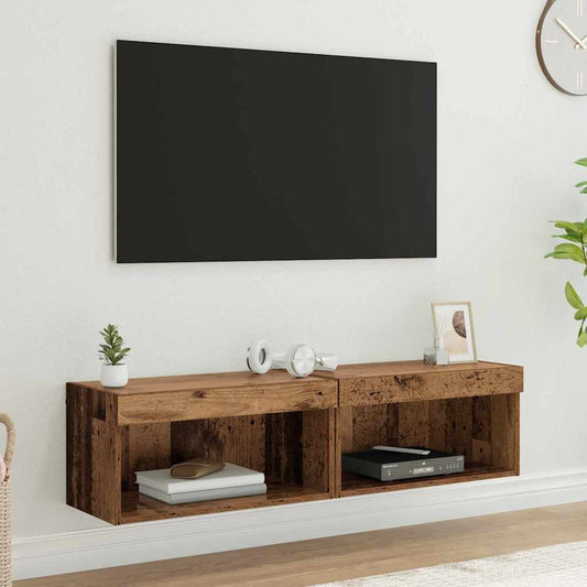 TV szekrény garnitúra 2 pcs Öreg fa 60 x 30 x 30 cm Faanyag