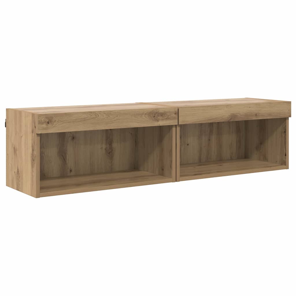 TV szekrény garnitúra 2 pcs Artisan tölgy Szerelt Fa