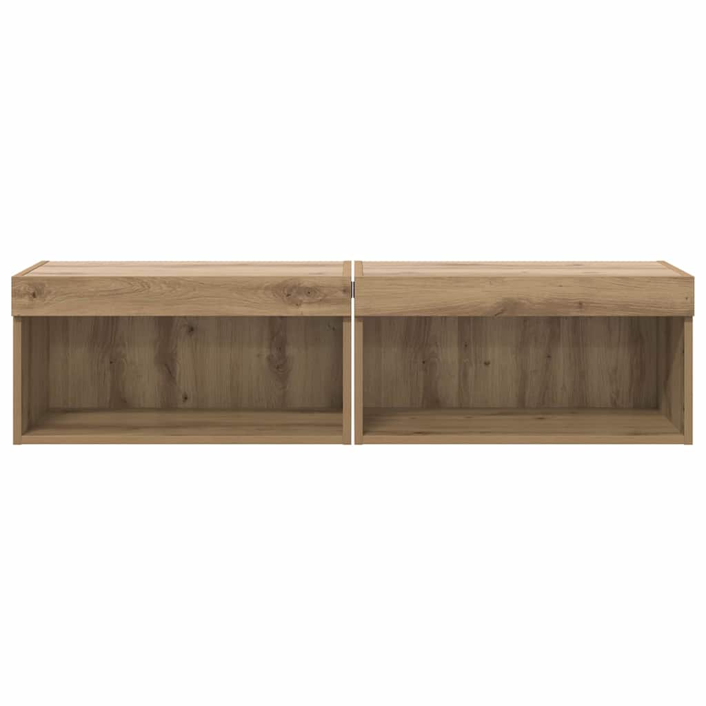 TV szekrény garnitúra 2 pcs Artisan tölgy Szerelt Fa