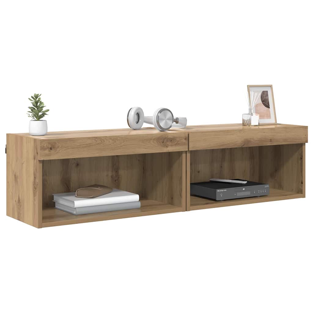 TV szekrény garnitúra 2 pcs Artisan tölgy Szerelt Fa