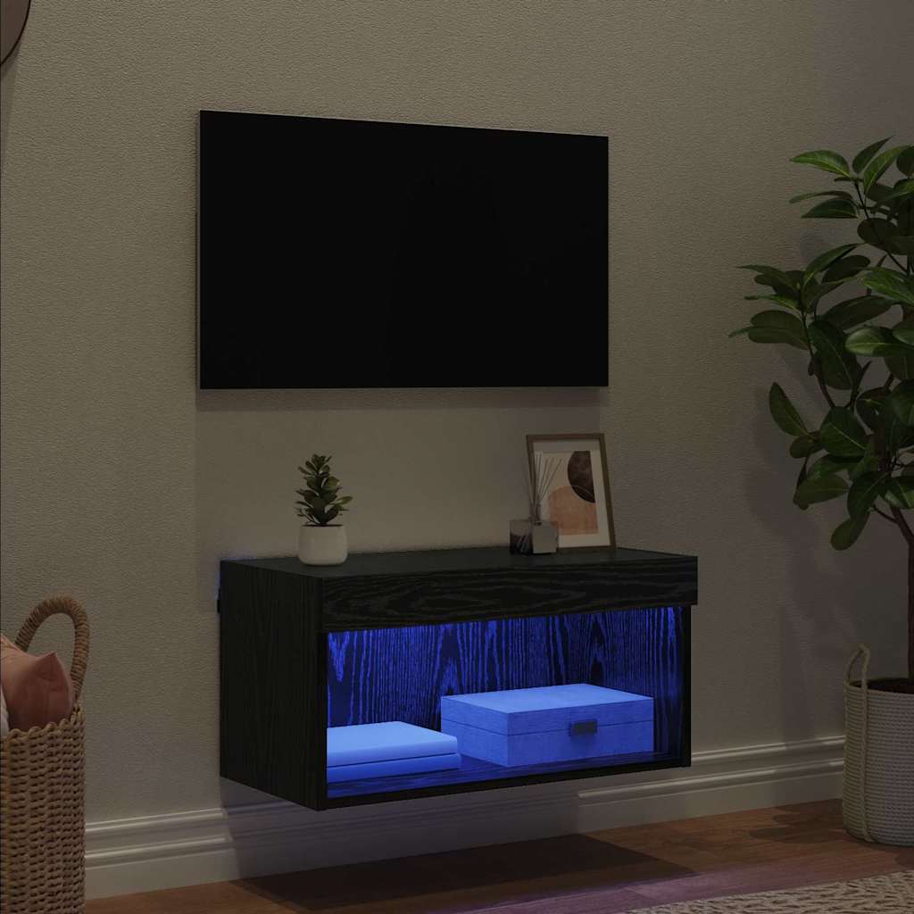TV szekrény garnitúra 60 x 30 x 30 cm Fekete tölgy Szerelt Fa