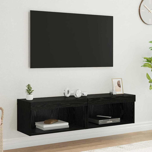 TV szekrény garnitúra 2 pcs Fekete tölgy 60 x 30 x 30 cm