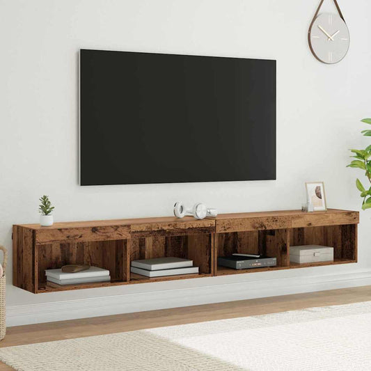 TV szekrény garnitúra 2 pcs Öreg fa 100 x 30 x 30 cm Faanyag