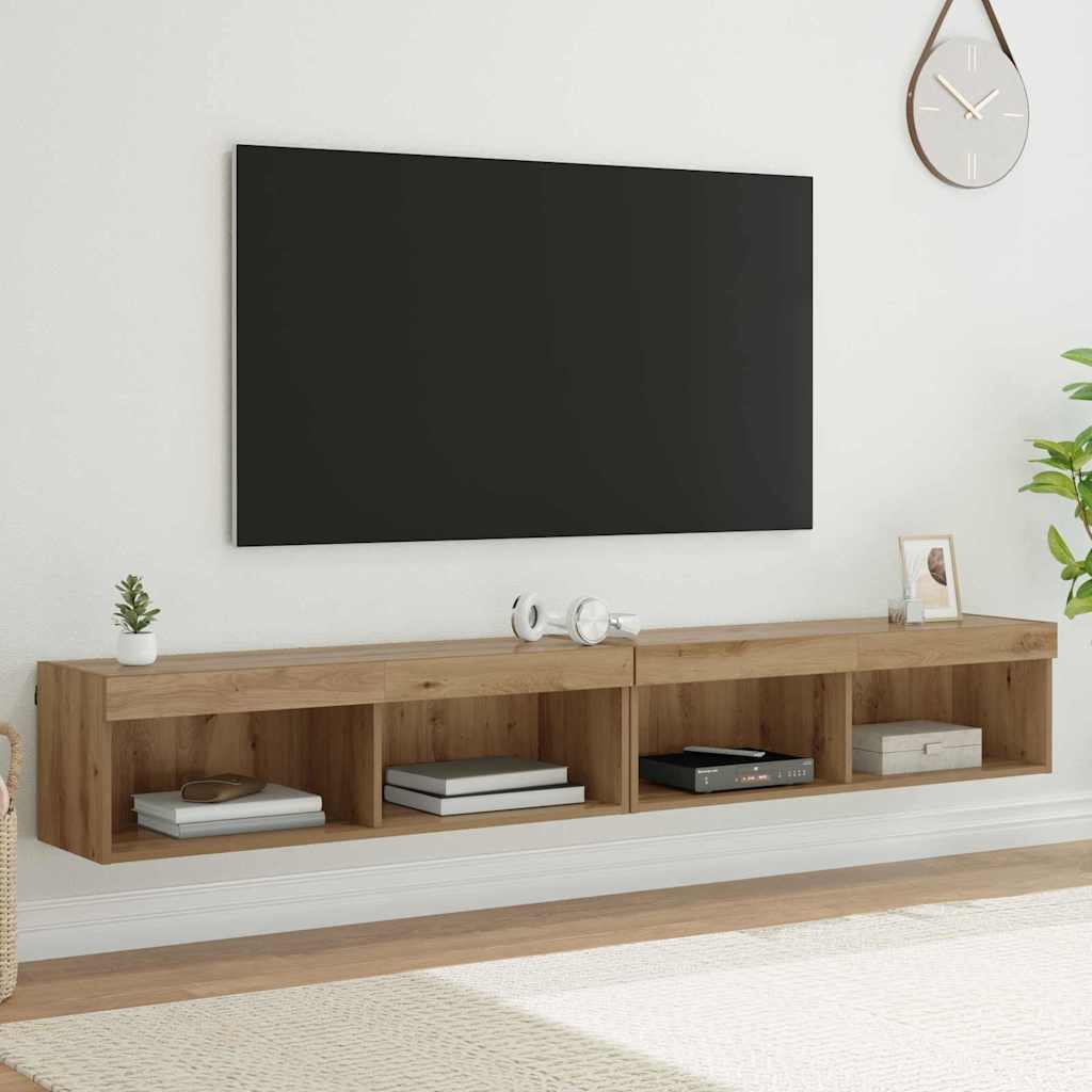 TV szekrény garnitúra 2 pcs Artisan tölgy Szerelt Fa