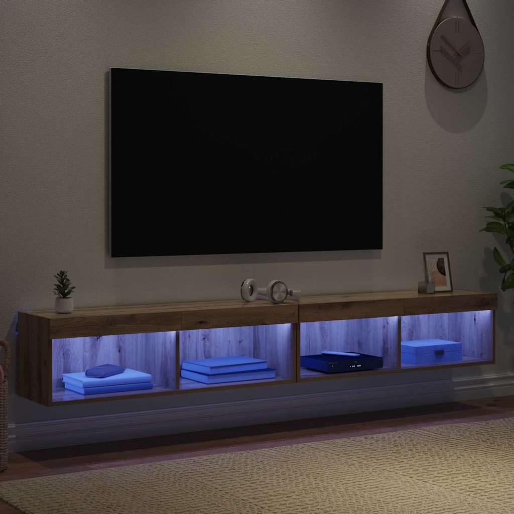 TV szekrény garnitúra 2 pcs Artisan tölgy Szerelt Fa