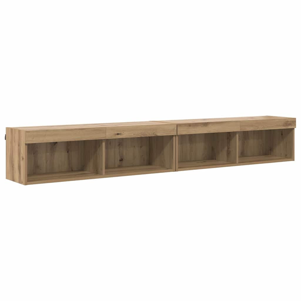 TV szekrény garnitúra 2 pcs Artisan tölgy Szerelt Fa