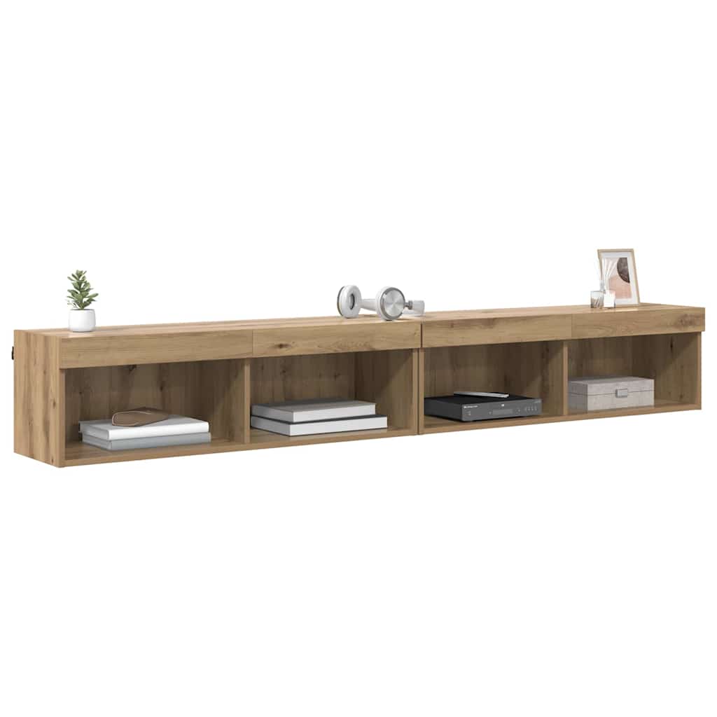 TV szekrény garnitúra 2 pcs Artisan tölgy Szerelt Fa