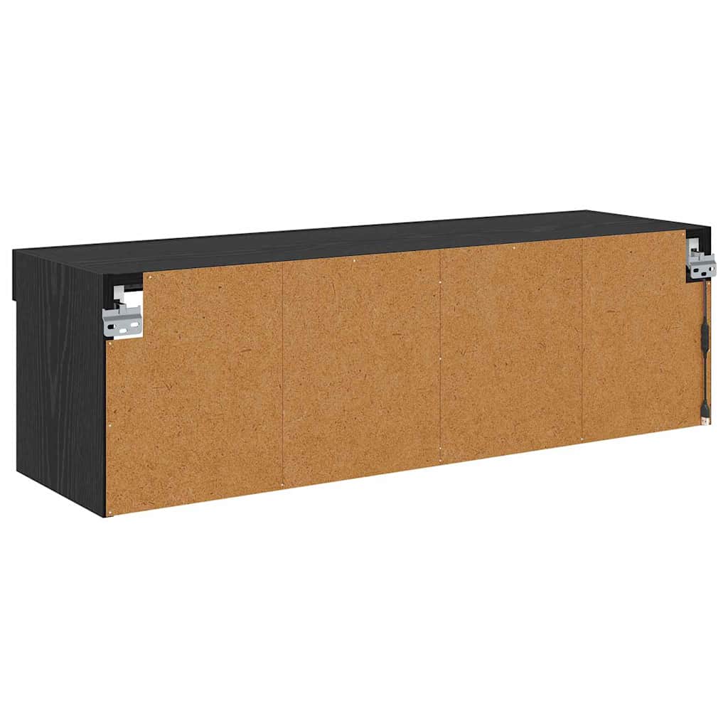 TV Fali Szekrény 100 x 30 x 30 cm Fekete tölgy Szerelt Fa