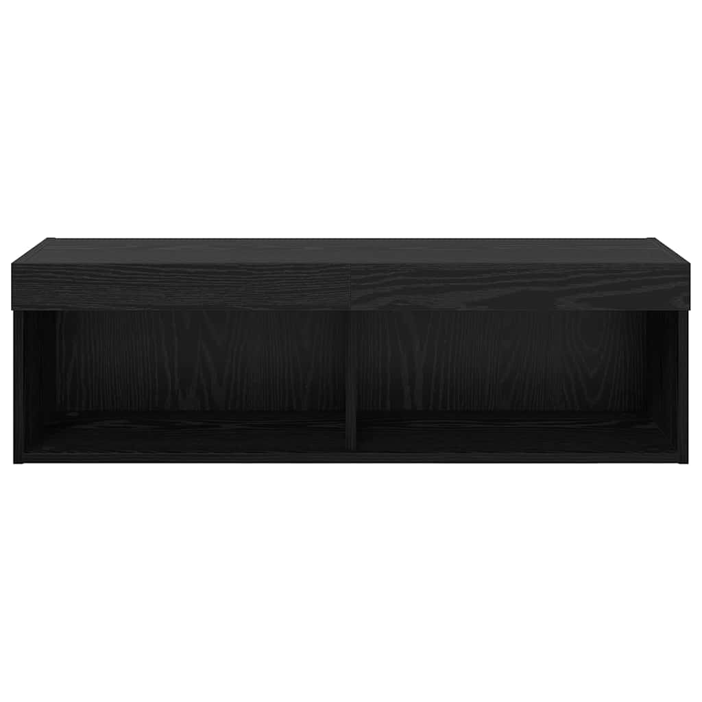 TV Fali Szekrény 100 x 30 x 30 cm Fekete tölgy Szerelt Fa