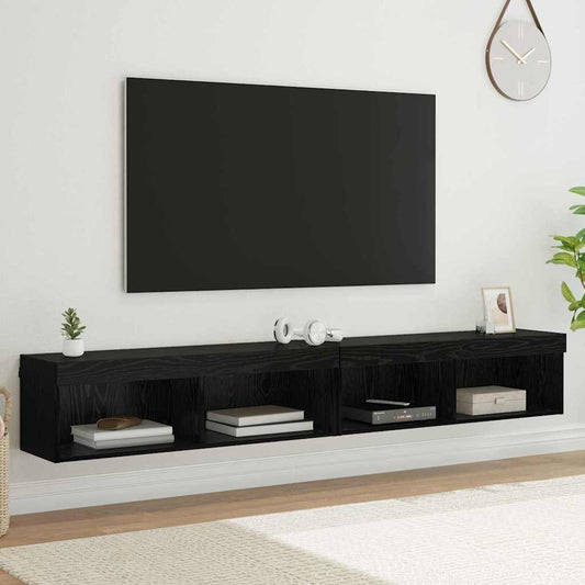 TV szekrény garnitúra 2 pcs Fekete tölgy 100 x 30 x 30 cm