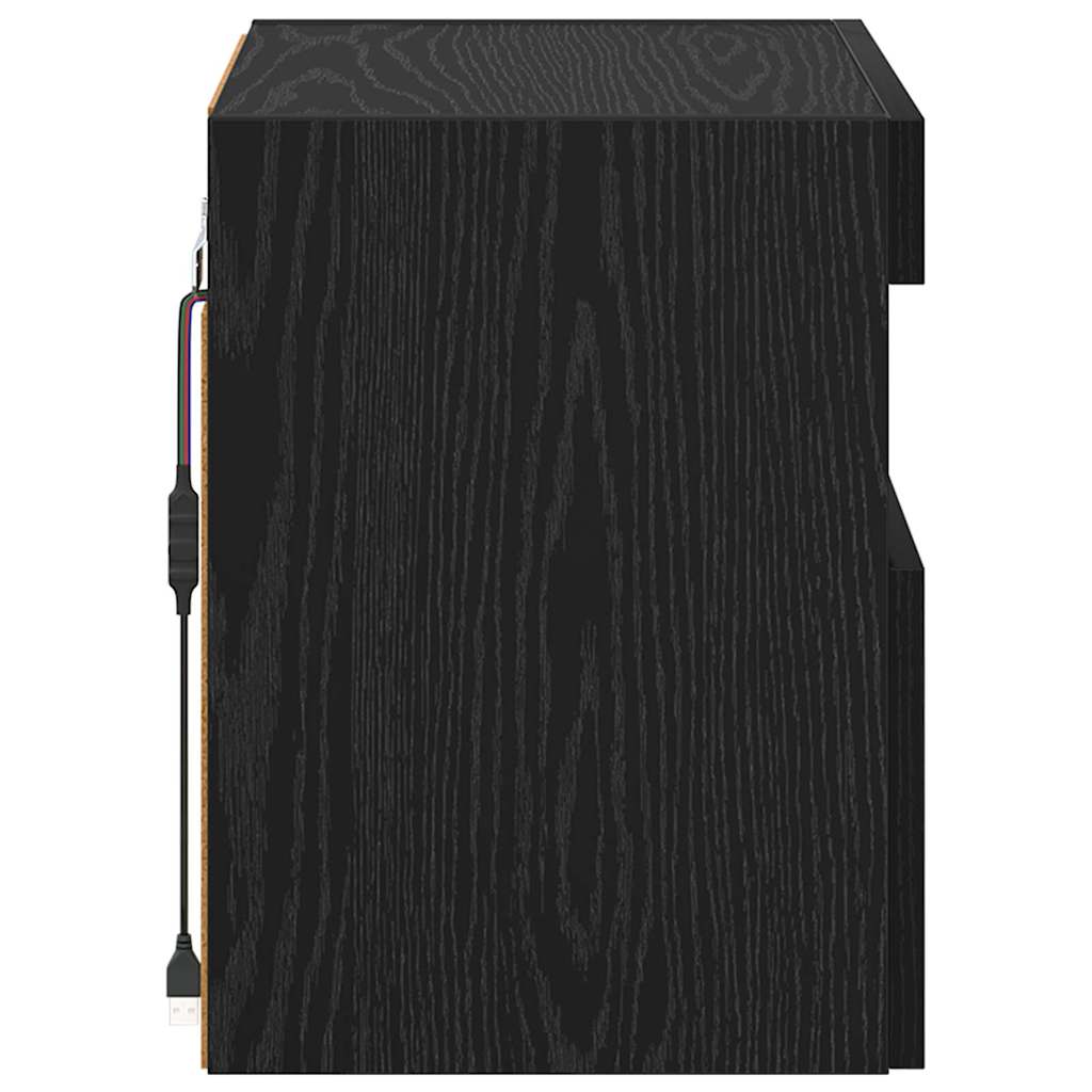 TV Fali Szekrény 40 x 30 x 40 cm Fekete tölgy Szerelt Fa