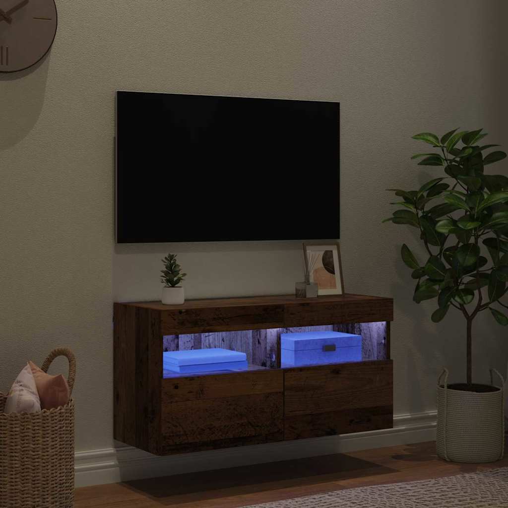 TV Fali Szekrény 80 x 30 x 40 cm Öreg fa Szerelt Fa