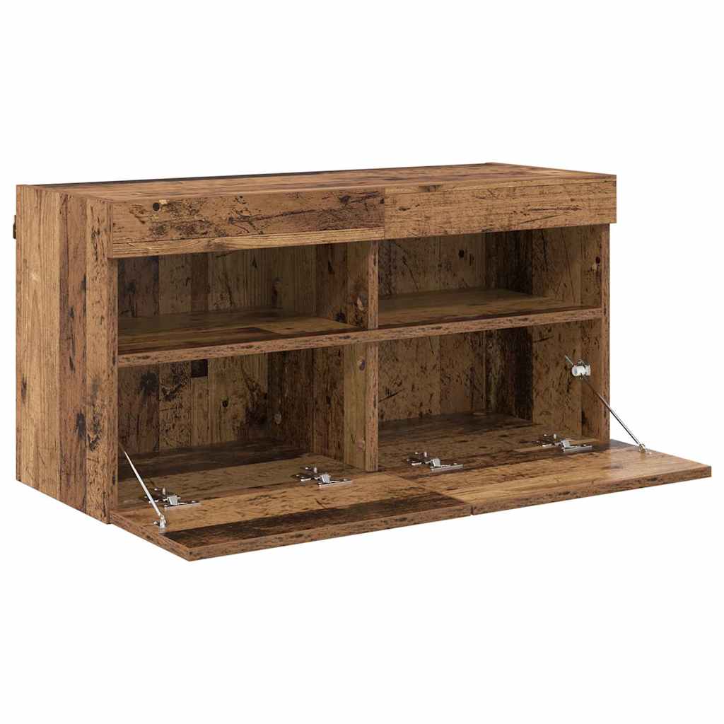 TV Fali Szekrény 80 x 30 x 40 cm Öreg fa Szerelt Fa