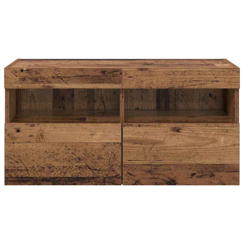 TV Fali Szekrény 80 x 30 x 40 cm Öreg fa Szerelt Fa