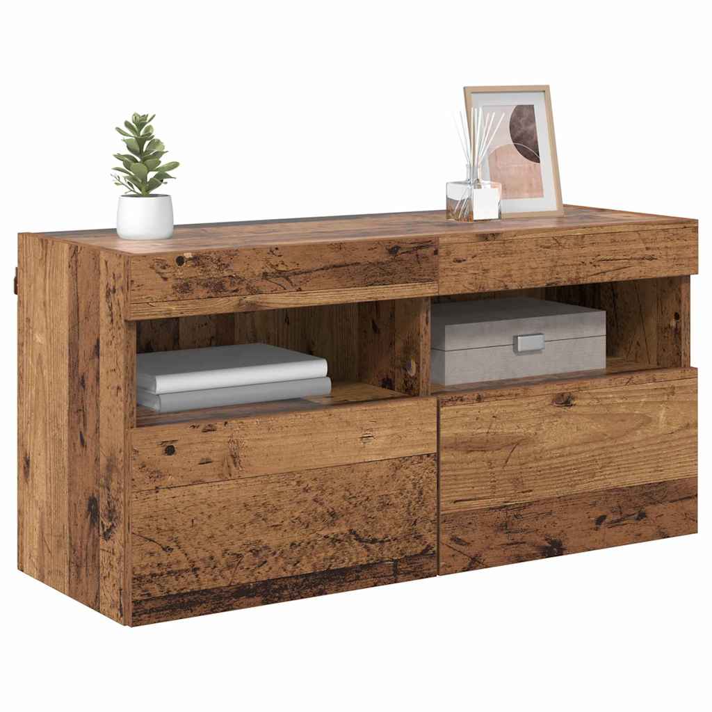 TV Fali Szekrény 80 x 30 x 40 cm Öreg fa Szerelt Fa