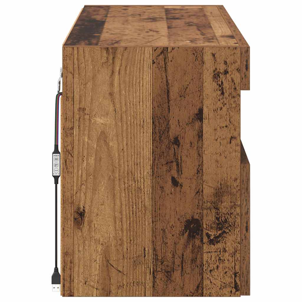 TV Fali Szekrény 80 x 30 x 40 cm Öreg fa Szerelt Fa