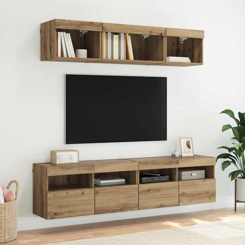 TV Fali Szekrény 80 x 30 x 40 cm Artisan tölgy Szerelt Fa