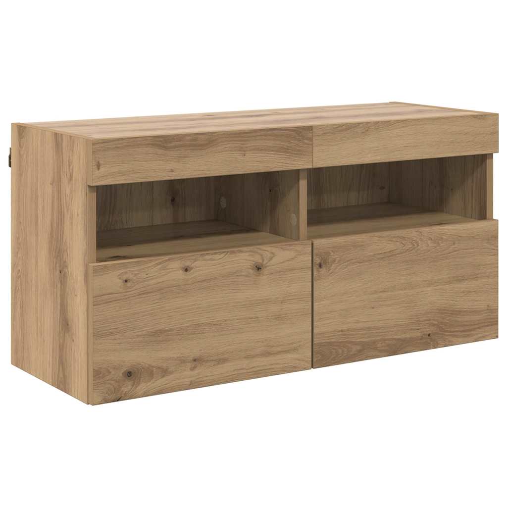 TV Fali Szekrény 80 x 30 x 40 cm Artisan tölgy Szerelt Fa