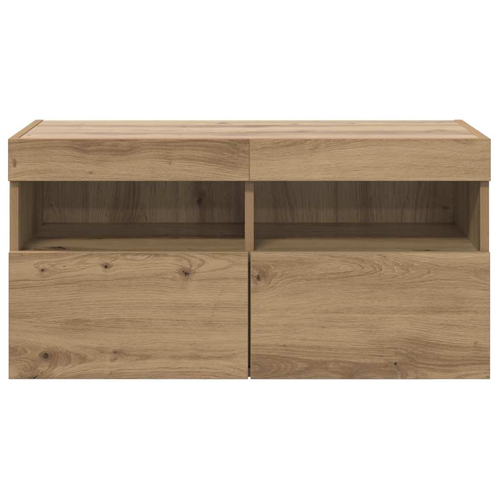 TV Fali Szekrény 80 x 30 x 40 cm Artisan tölgy Szerelt Fa