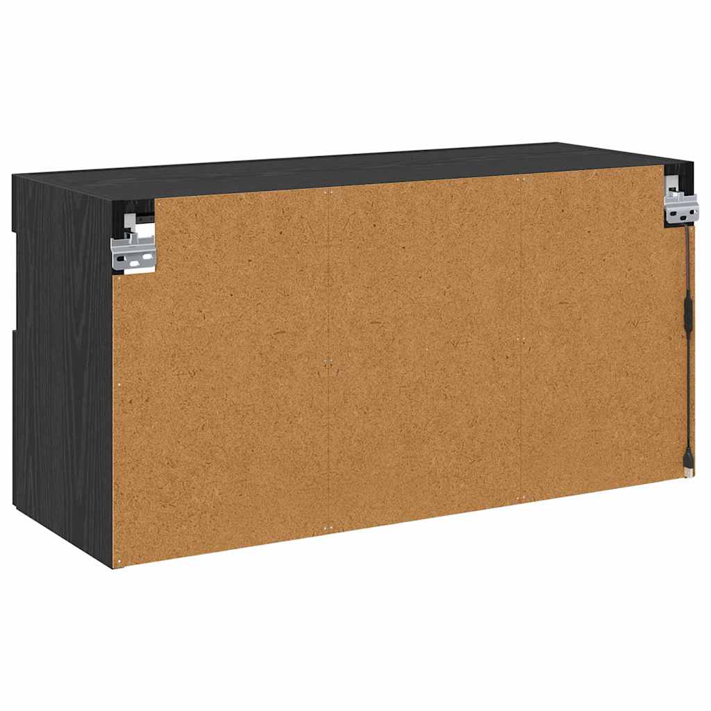 TV Fali Szekrény 80 x 30 x 40 cm Fekete tölgy Szerelt Fa